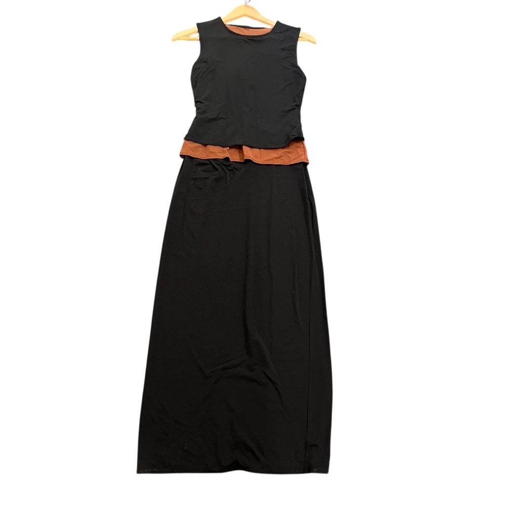 Laundry By Shelli Segal Black and Brown Maxi Dress